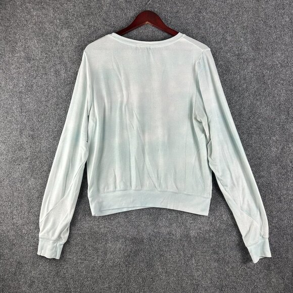 Wildfox Sweatshirt Womens Medium Fleece Rib Hem Cuffs Pullover Blue Heart - Picture 6 of 7